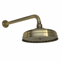 Buy Regent Traditional Crosshead And White Lever Concealed Thermostatic Shower Set Incl. Twin Valve, Wall Fixed 8" Shower Head, Handshower Kit - Antique Brass (2 Outlet) Online UK | HOUSE OF ENKI