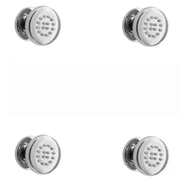 Venice Contemporary Round Concealed Thermostatic Shower Set Incl. Triple Diverter Valve, Wall Fixed 8" Shower Head, Handshower Kit, 4 Body Jets - Chrome (3 Outlet)