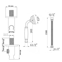 Buy Regent Traditional Crosshead And White Lever Concealed Thermostatic Shower Set Incl. Twin Valve, Wall Fixed 8" Shower Head, Handshower Kit - Chrome (2 Outlet) Online UK | HOUSE OF ENKI