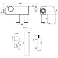 Buy Vito Vertical Thermostatic Shower Bar Mixer Valve Tap With Contemporary Douche Bidet Handshower Spray Kit - Chrome Online UK | HOUSE OF ENKI