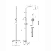Buy Dune thermostatic shower set 3 outlet, incl. bar shower valve, 200mm overhead shower, handset & bath filler - matt black Online UK | HOUSE OF ENKI