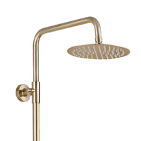 Buy Dune round thermostatic shower set 200mm head & handheld - brushed brass Online UK | HOUSE OF ENKI