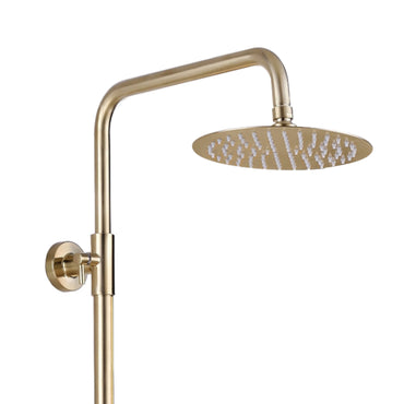 Buy Dune round thermostatic shower set 200mm head & handheld - brushed brass Online UK | HOUSE OF ENKI