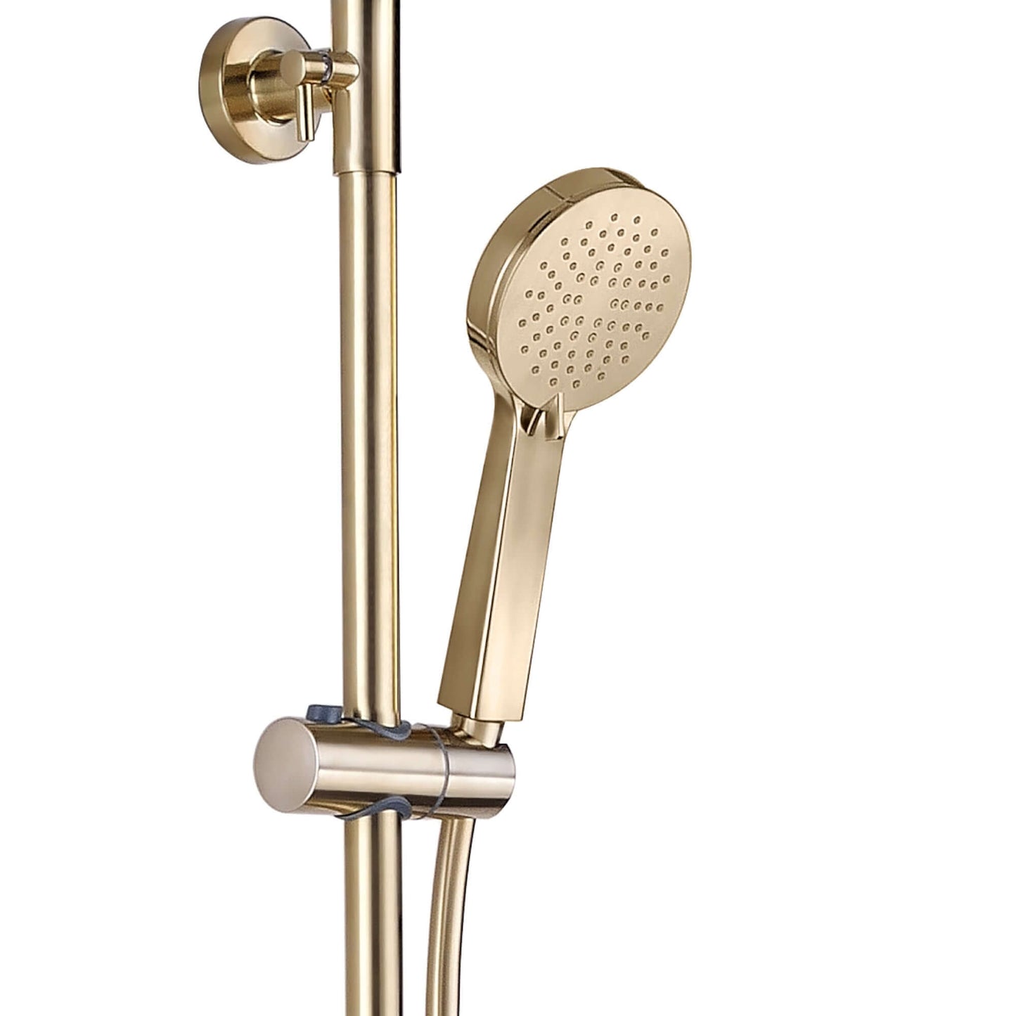 Buy Dune round thermostatic shower set 200mm head & handheld - brushed brass Online UK | HOUSE OF ENKI