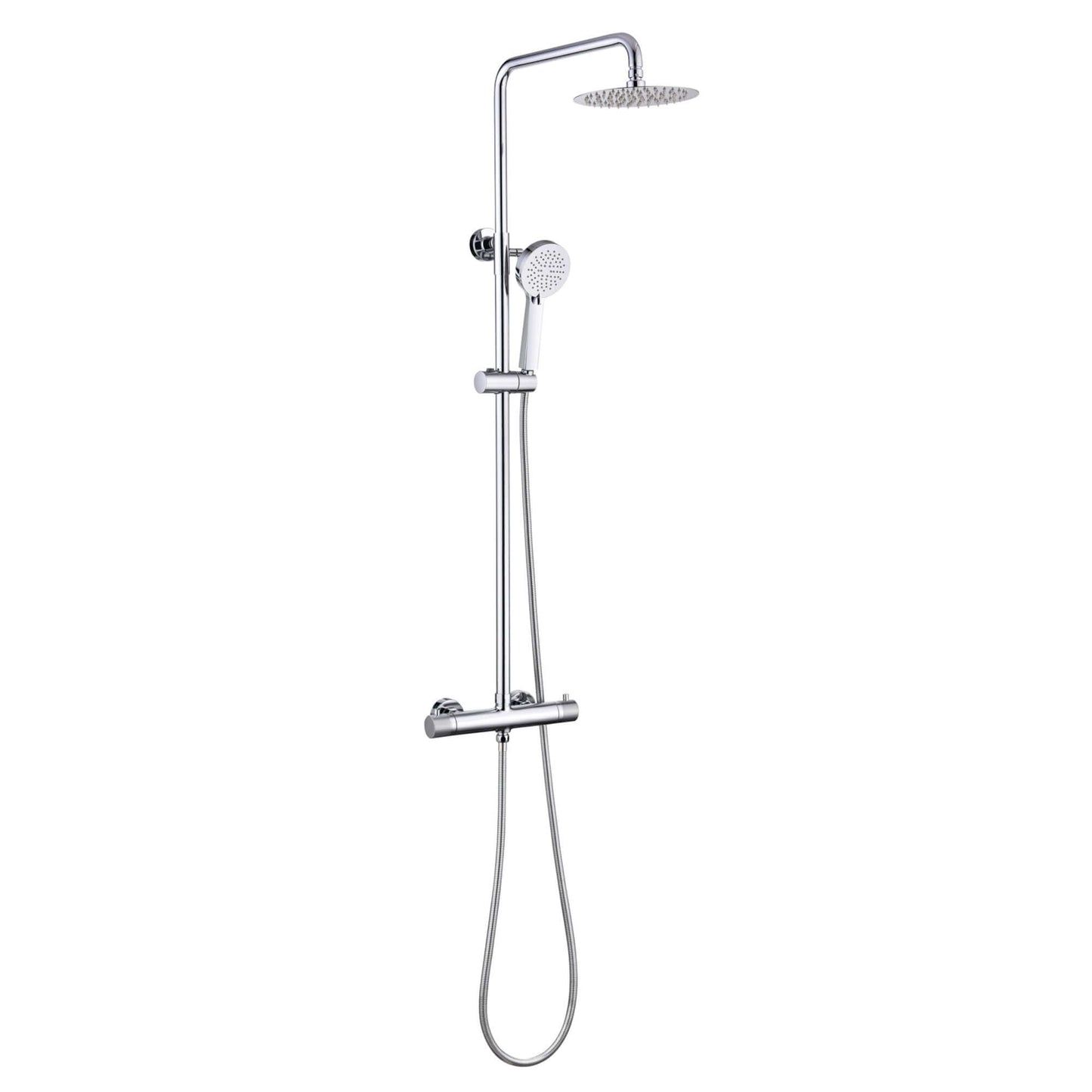 Buy Hoxton round thermostatic shower valve with knurling push button & kit - chrome online UK