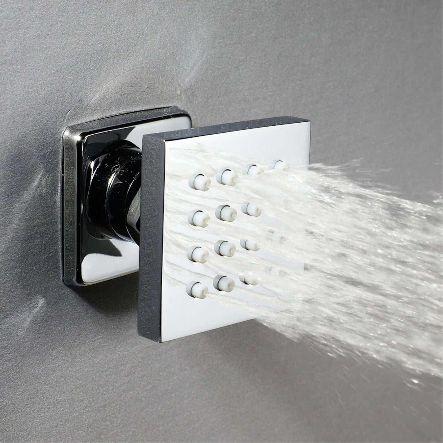 Buy Milan Square Thermostatic Concealed Shower Set with Body Jets, Ceiling Overhead Shower, Handset Kit - Chrome Online UK | HOUSE OF ENKI