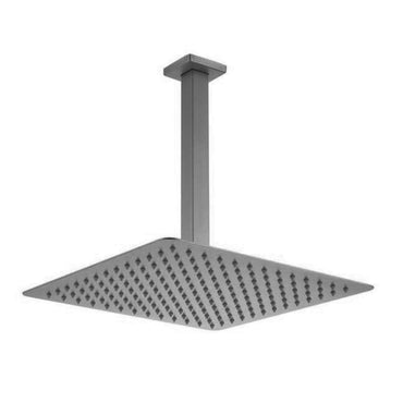 Spello Square Thermostatic Concealed Shower Set with Ceiling Mounted Shower - Gunmetal Grey