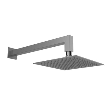 Spello Square Thermostatic Concealed Shower Set with Wall Mounted Shower Head - Gunmetal Grey