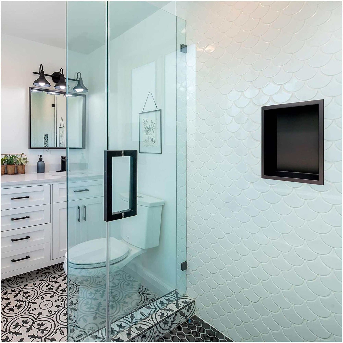Buy Shower Niche 300 x 300 - Gunmetal Grey Online UK | HOUSE OF ENKI