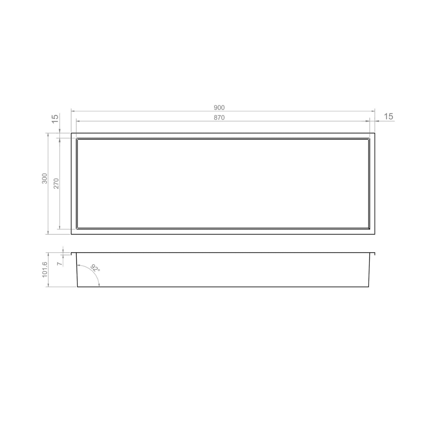 Buy Shower Niche 900 x 300 - Gunmetal Grey Online UK | HOUSE OF ENKI