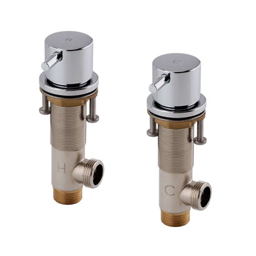 Buy Round 3/4" deck bath side valves (pair) - chrome Online UK | HOUSE OF ENKI