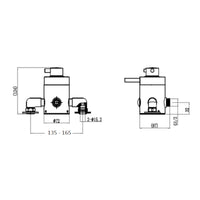 Azure modern exposed thermostatic concentric shower valve top or bottom outlet - chrome