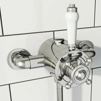Dulwich traditional exposed thermostatic concentric shower valve top or bottom outlet - chrome