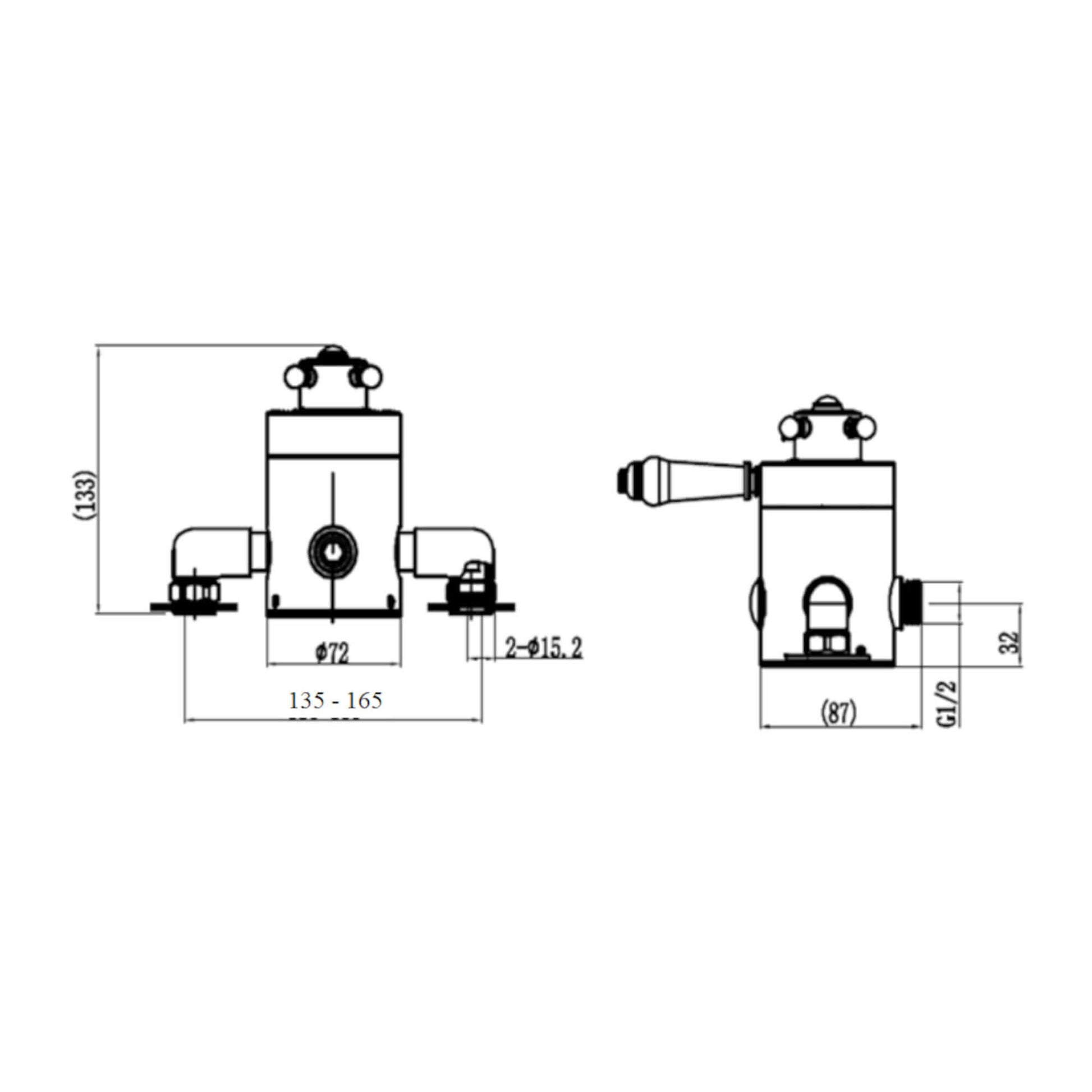 Buy Dulwich traditional exposed thermostatic concentric shower valve top or bottom outlet - chrome Online UK | HOUSE OF ENKI