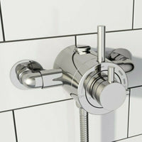 Azure modern exposed thermostatic concentric shower valve top or bottom outlet - chrome