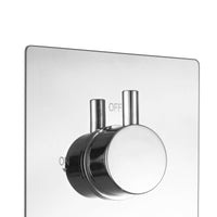 Naples contemporary round concealed thermostatic twin shower valve with 1 outlet - chrome