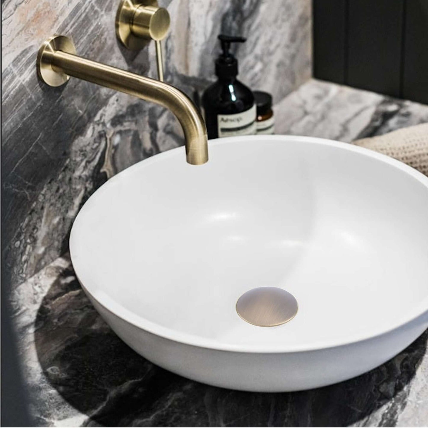 Buy Pop up basin waste round unslotted - antique brass Online UK | HOUSE OF ENKI