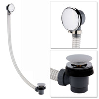 Buy Easy clean cut to size pipe bath sprung waste & overflow (bath thickness 5-15mm) - chrome Online UK | HOUSE OF ENKI
