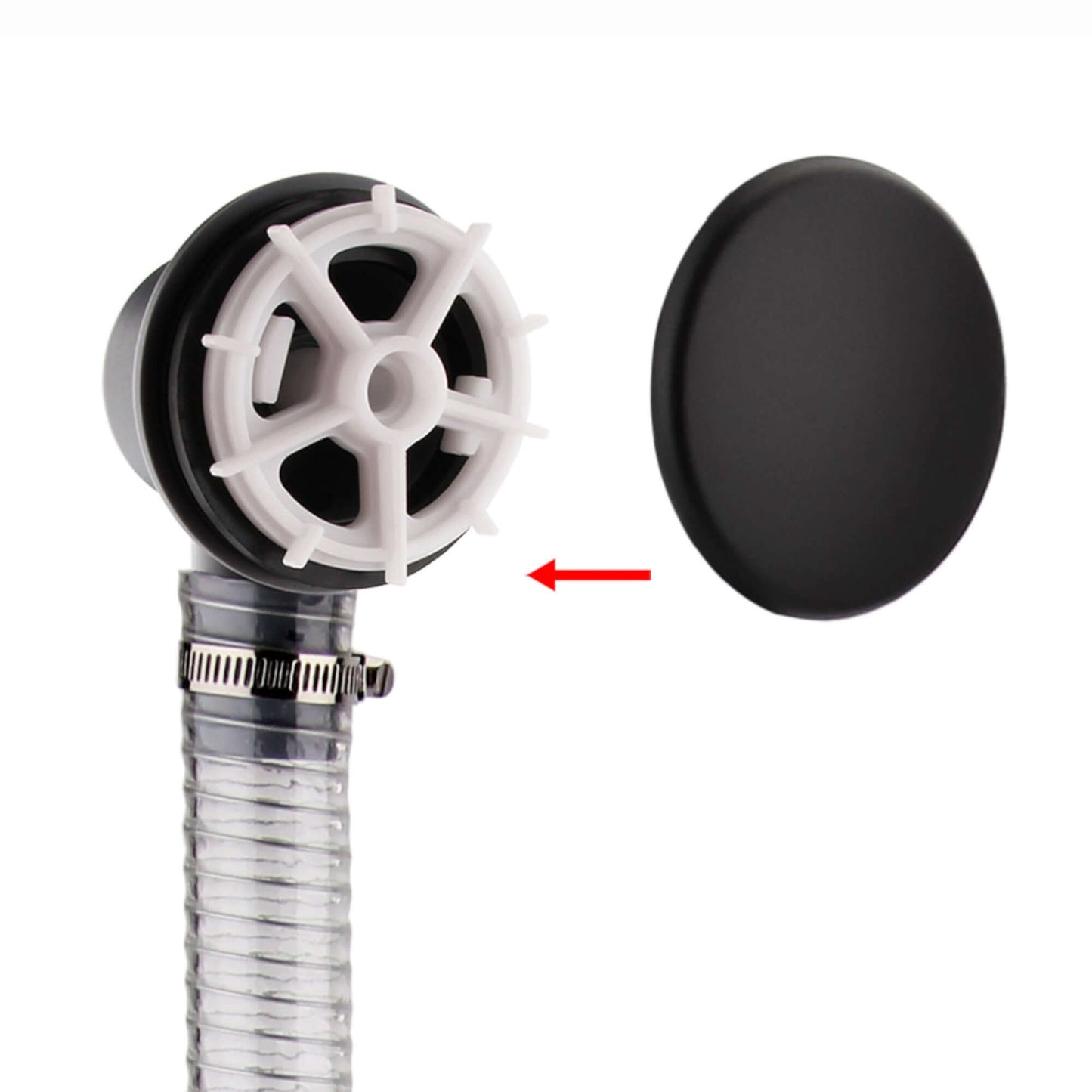 Buy Easy clean cut to size pipe bath sprung waste & overflow (bath thickness 5-15mm) - matt black Online UK | HOUSE OF ENKI