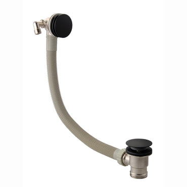 Round Bath Filler with Easy Clean Sprung Waste & Overflow - Matt Black