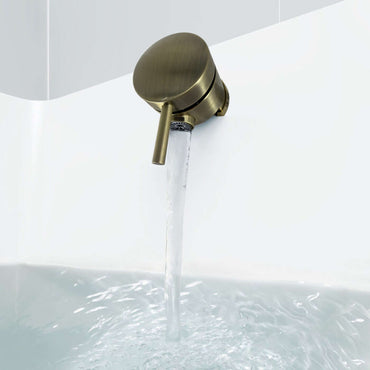 Buy Round freeflow bath filler with overflow and pop up waste - antique brass Online UK | HOUSE OF ENKI