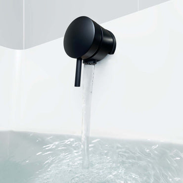 Buy Round freeflow bath filler with overflow and pop up waste - matt black online UK