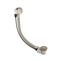 Bath pop up waste with overflow suitable for 5-25mm bath thickness - antique brass