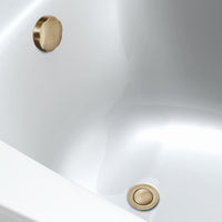 Bath pop up waste with overflow suitable for 5-25mm bath thickness - antique brass