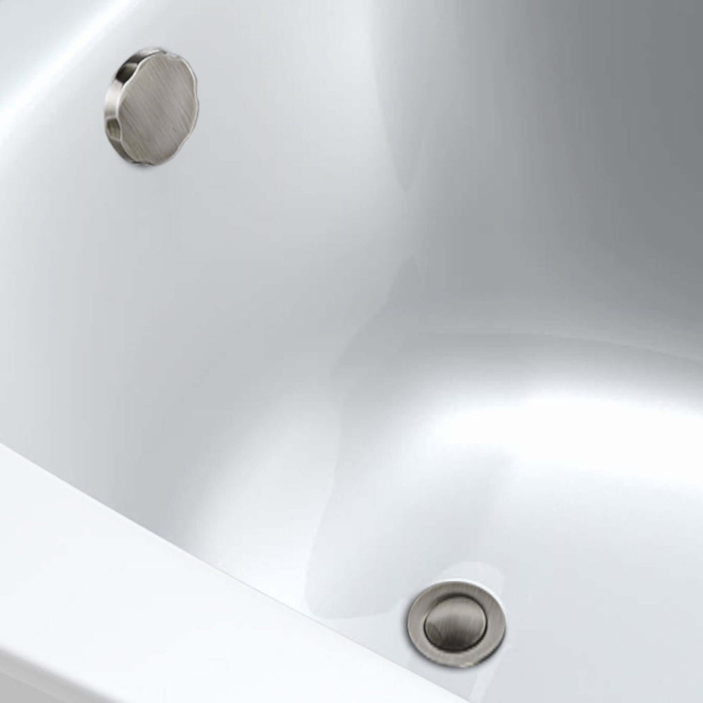 Buy Bath pop up waste with overflow suitable for 5-25mm bath thickness - brushed nickel Online UK | HOUSE OF ENKI