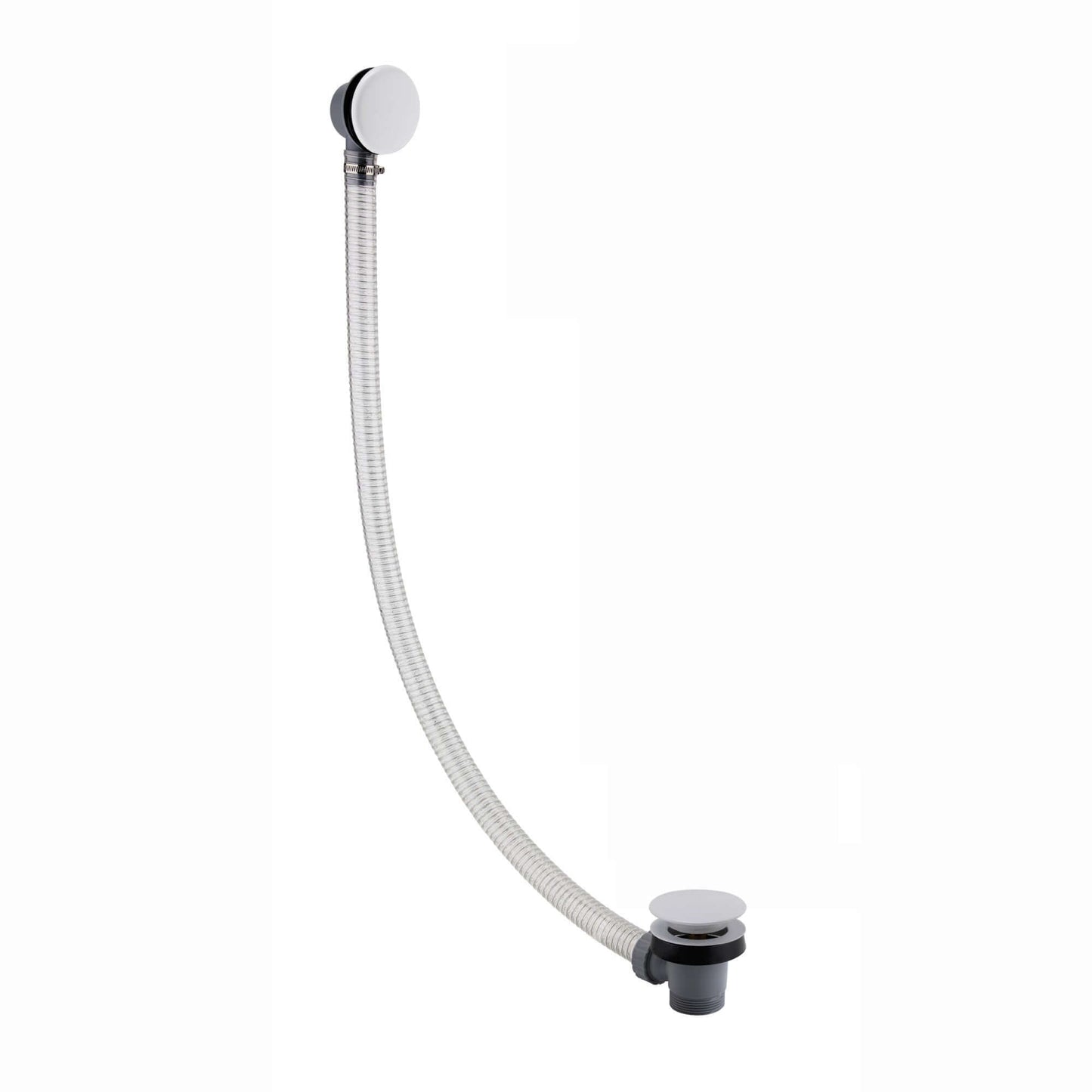 Buy Easy clean cut to size pipe bath sprung waste & overflow (bath thickness 5-15mm) - matt white Online UK | HOUSE OF ENKI
