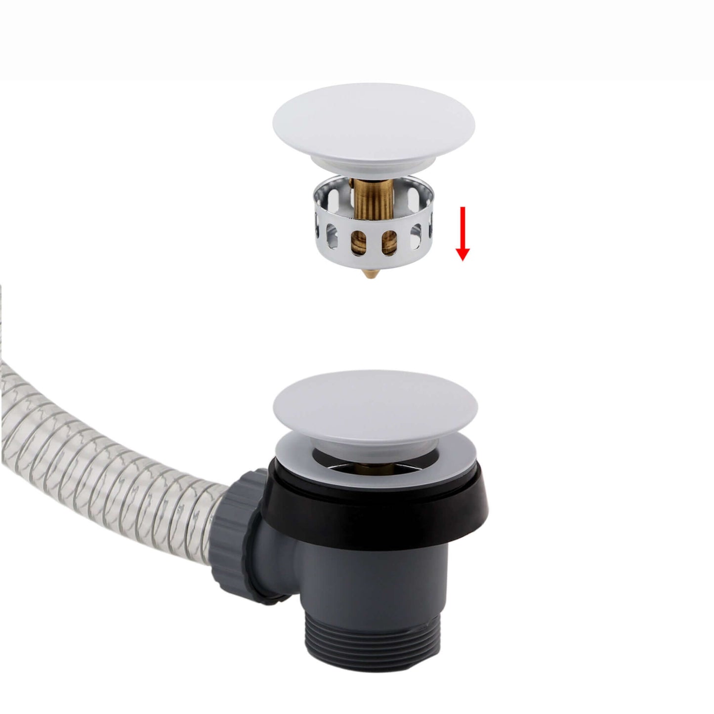 Buy Easy clean cut to size pipe bath sprung waste & overflow (bath thickness 5-15mm) - matt white Online UK | HOUSE OF ENKI