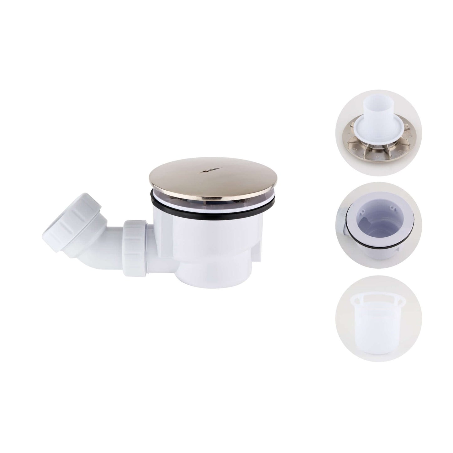 Buy Shower tray high flow waste 90mm - brushed nickel Online UK | HOUSE OF ENKI