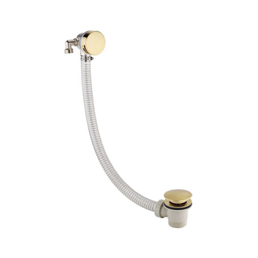Buy Round freeflow bath filler with overflow and clicker waste - brushed brass Online UK | HOUSE OF ENKI