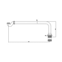 Traditional exposed shallow seal bath trap & pipe - antique brass
