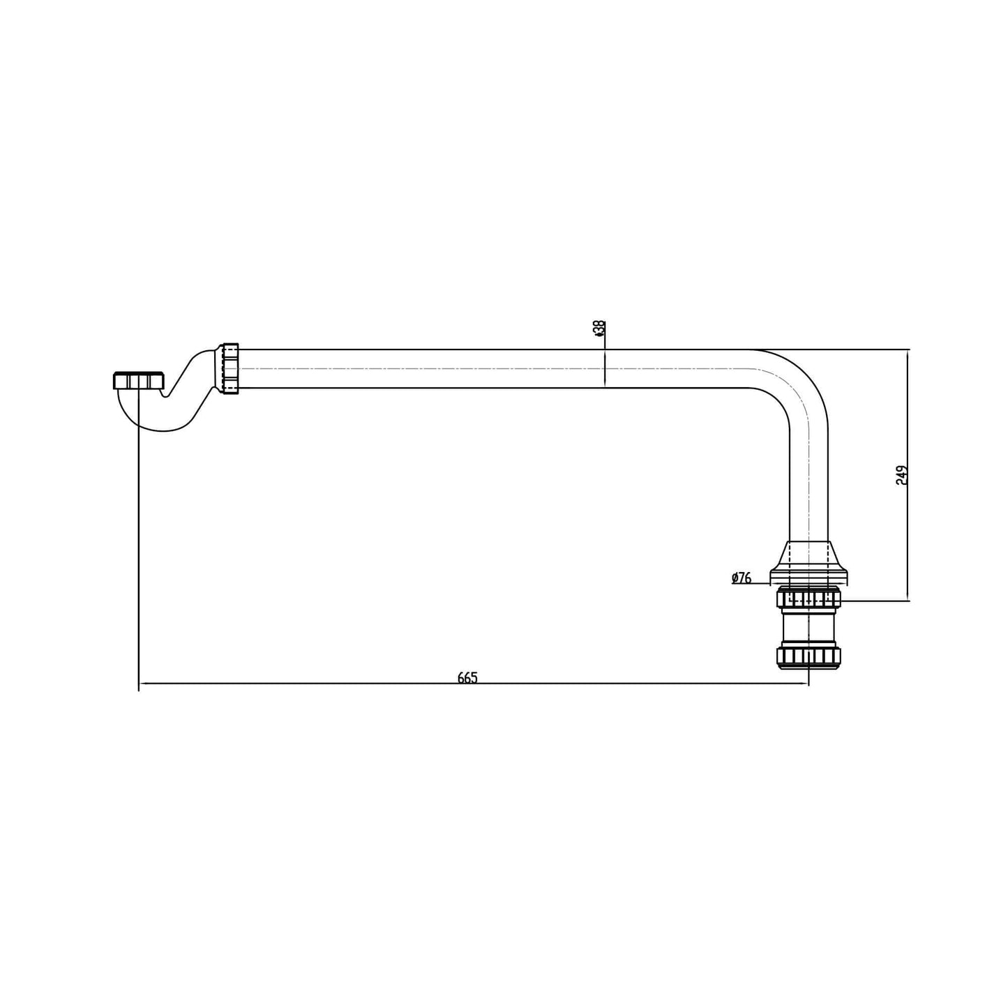 Buy Traditional exposed shallow seal bath trap & pipe - vintage gold Online UK | HOUSE OF ENKI