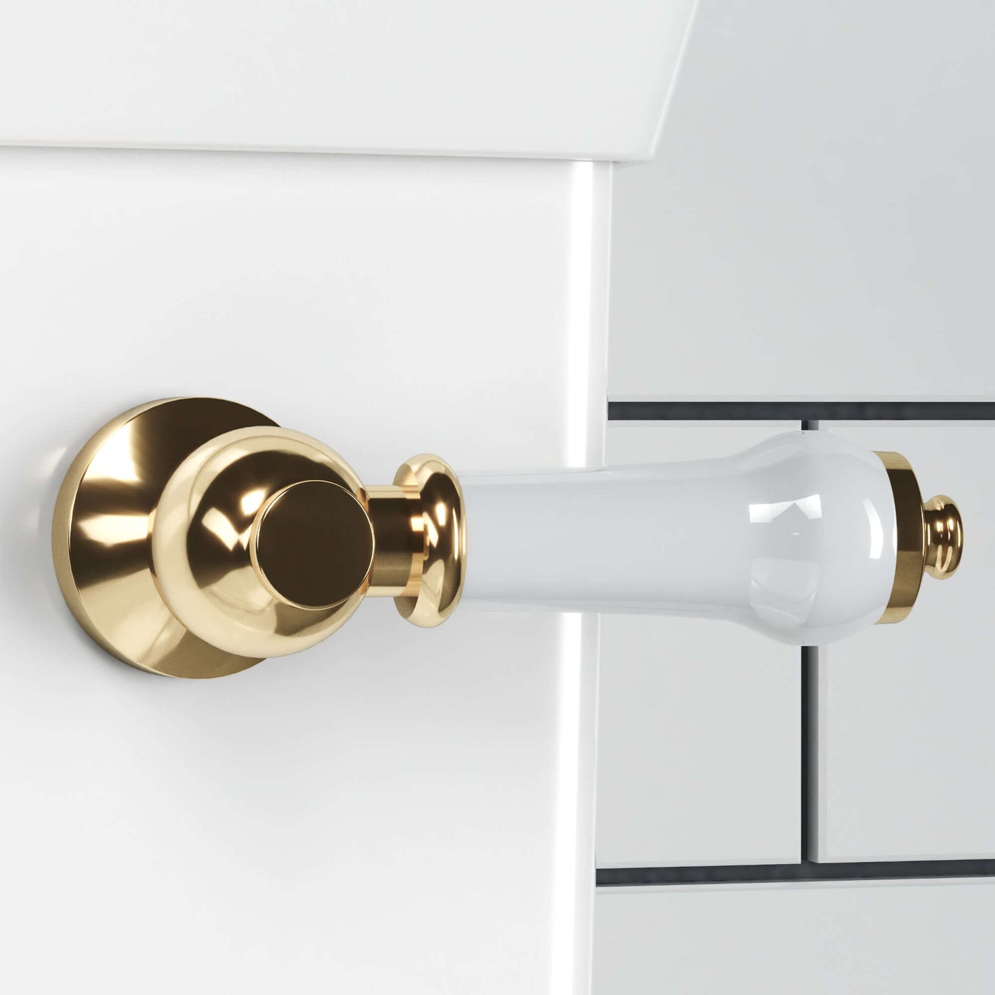 Buy Toilet lever traditional ceramic - gold Online UK | HOUSE OF ENKI