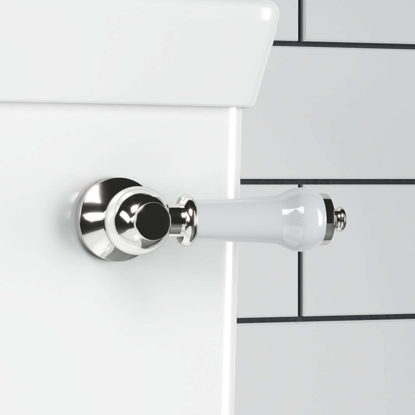 Buy Toilet lever traditional ceramic - chrome Online UK | HOUSE OF ENKI