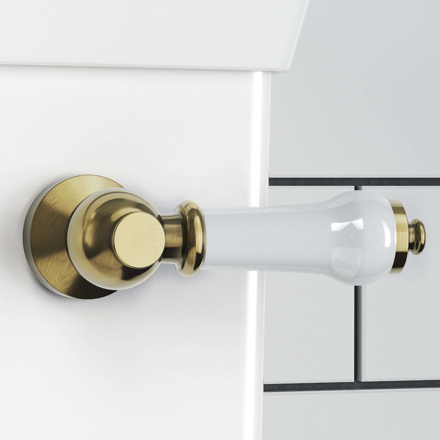 Buy Toilet lever traditional ceramic - antique brass Online UK | HOUSE OF ENKI