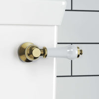 Buy Toilet lever traditional ceramic - antique brass Online UK | HOUSE OF ENKI