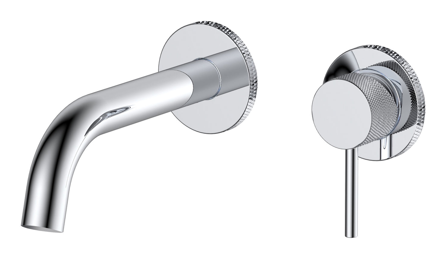 Garrick diamond knurled wall mounted basin mixer with EZ box - chrome (BT7183)