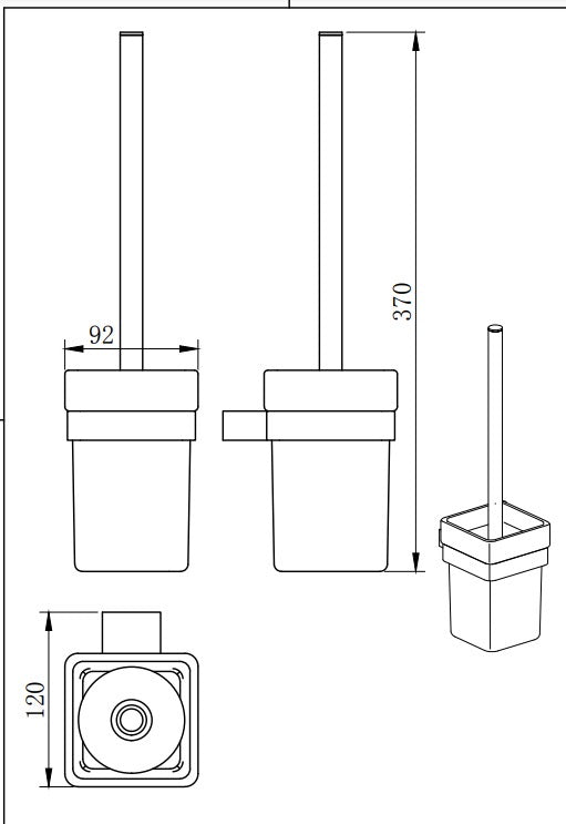 Denby Toilet brush & holder - Chrome (BT8018)