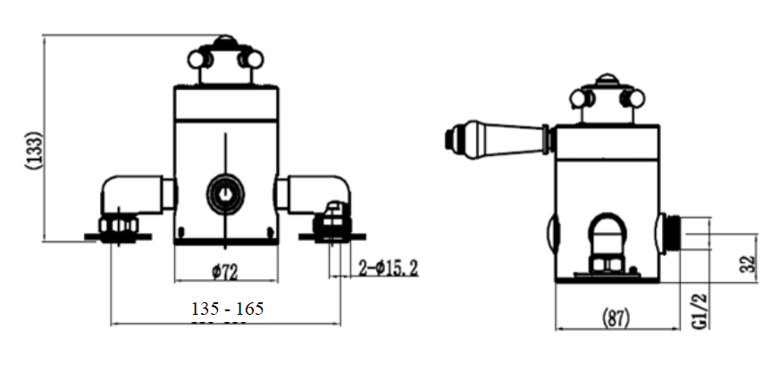 Malton Exposed concentric thermostatic - Chrome dimensions diagram