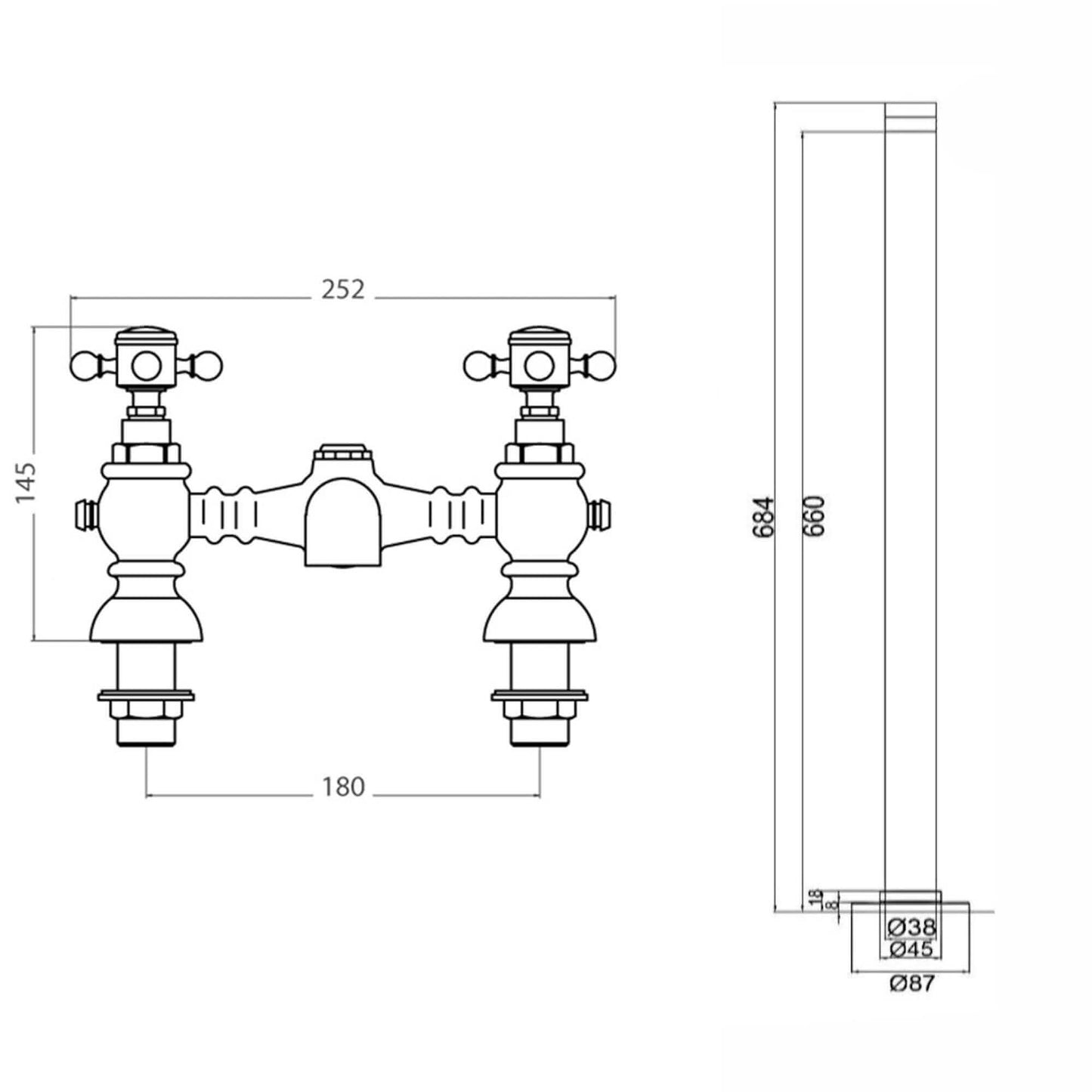 Buy Camberley traditional freestanding bath mixer tap crosshead - antique brass Online UK | HOUSE OF ENKI