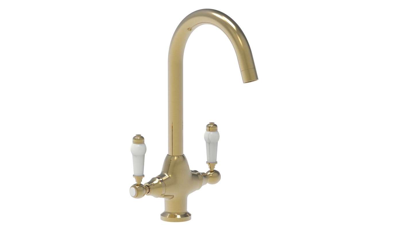 Wenlock traditional kitchen sink mixer - brushed brass (KT7068)