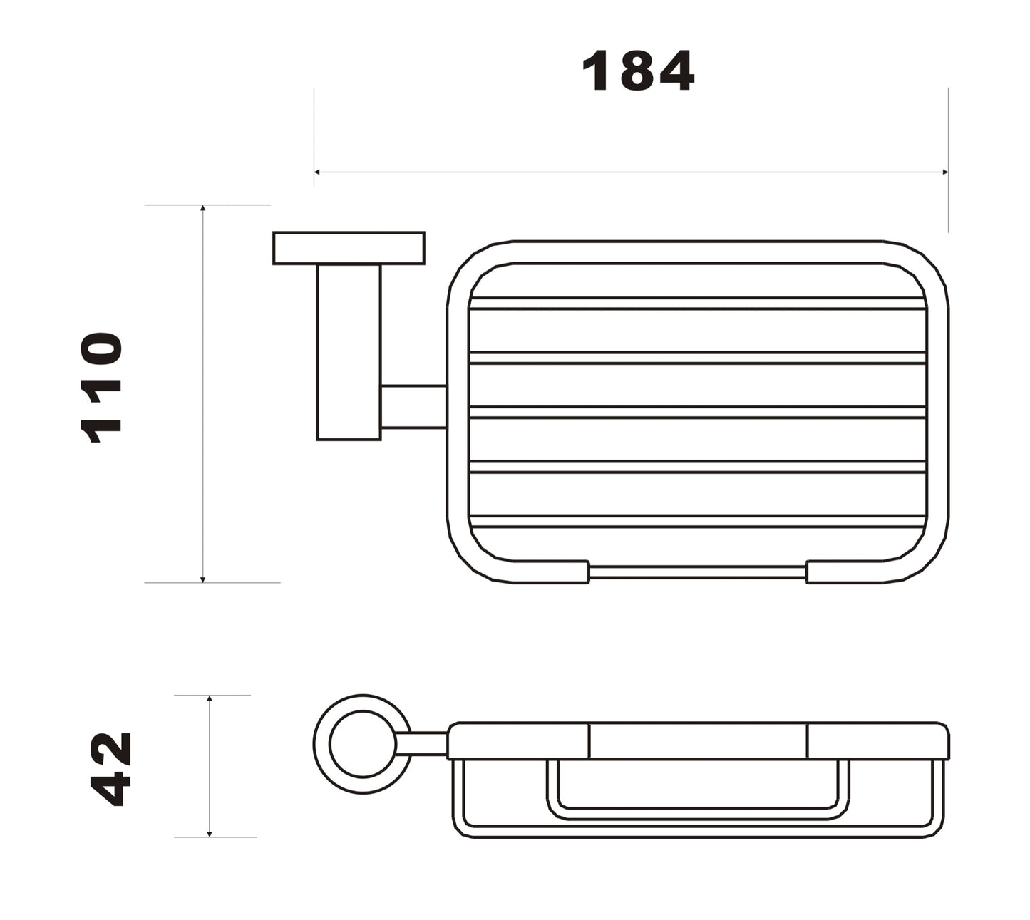 Aldbourne Soap holder - Matt Black dimensions diagram