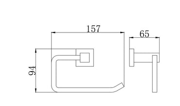 Axbridge Toilet roll holder - Matt Black dimensions diagram
