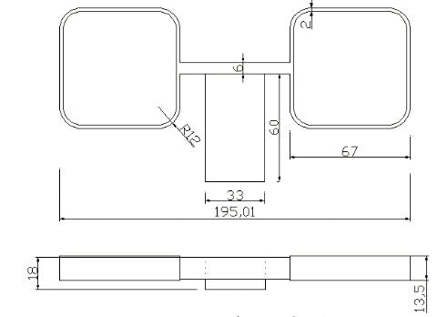 Denby Tumber holder & double cup - Matt Black dimensions diagram