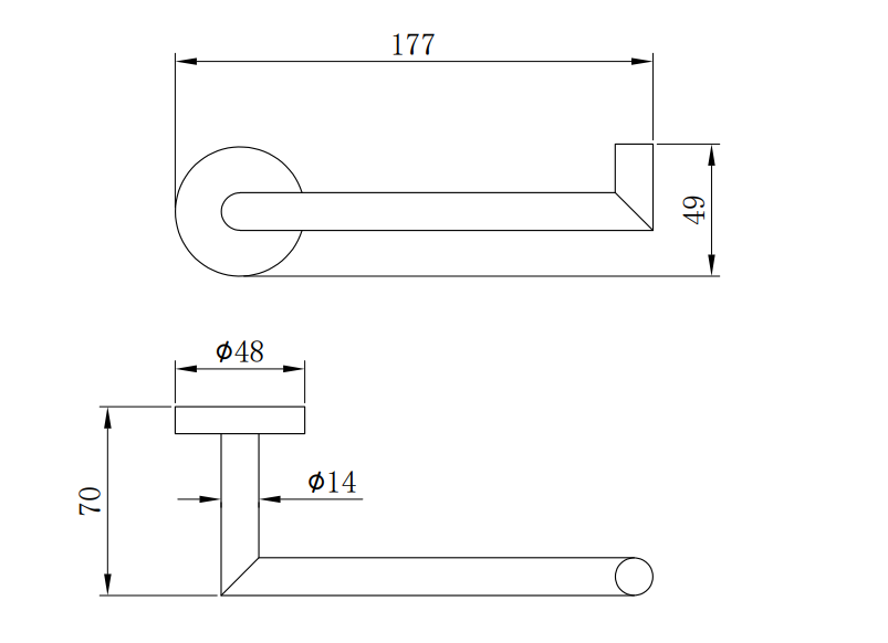 Galby Toilet roll holder - Matt Black dimensions diagram