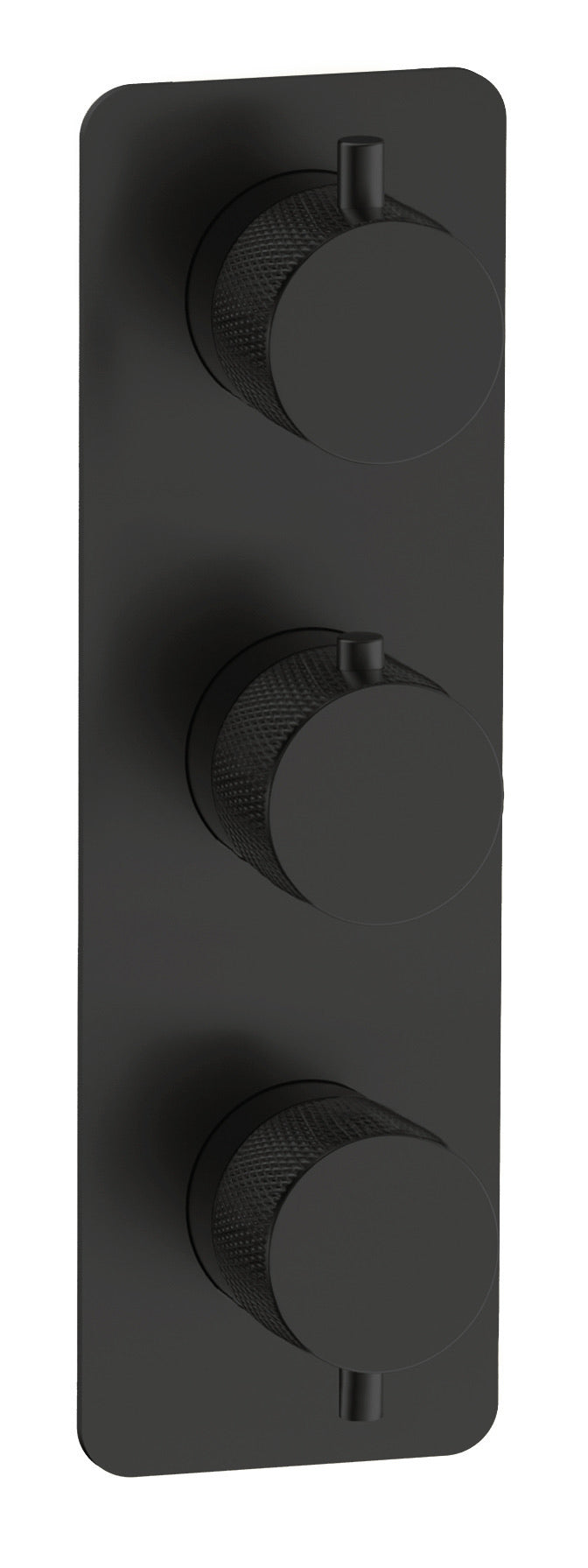 Garrick diamond knurled two outlet concealed thermostatic mixer valve - matt black (SH7050)