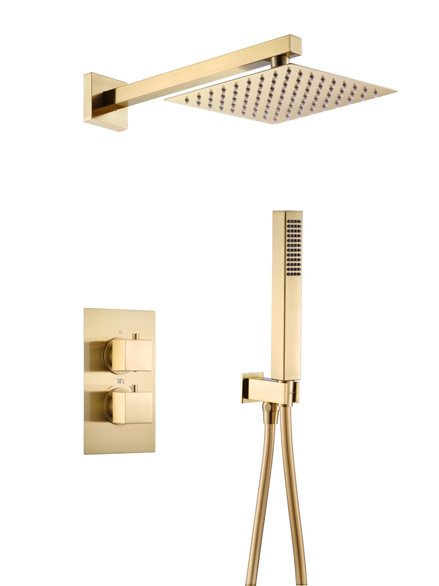 Square 2ways conceal shower - Brushed Brass (SH8009)